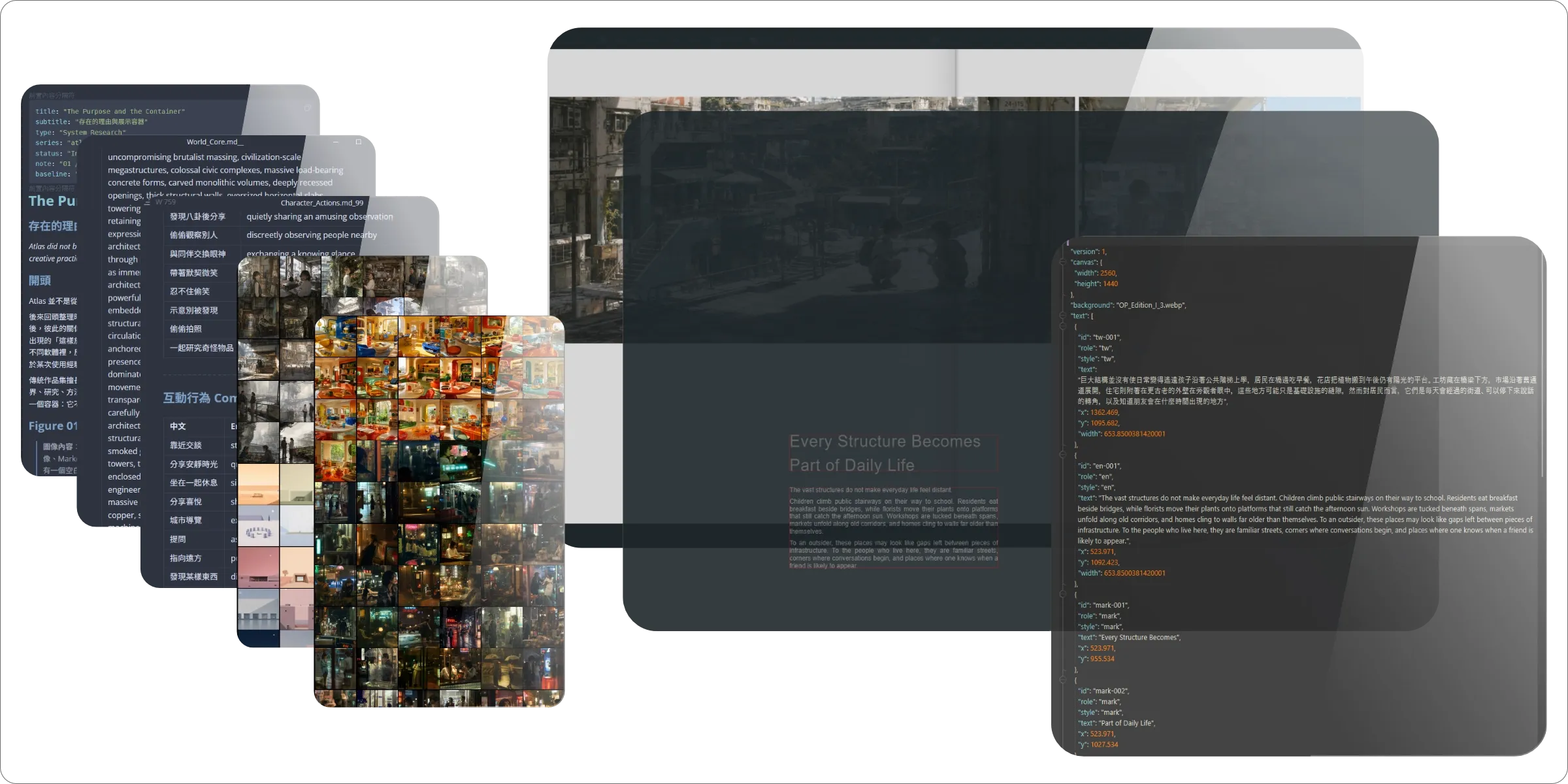 Markdown、圖像集合、Affinity 版面與網站頁面資料之間的轉譯